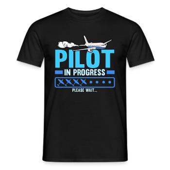 Pilot Flugzeug Luftfahrt Fliegen Beruf Lustig - Männer T-Shirt - Schwarz - Vorne - AI Model Male 178 light (178cm)