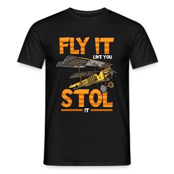 Pilot Airplane Aviation Flying Profession Funny - Men's T-Shirt - black - Front - AI Model Male 178 light (178cm)