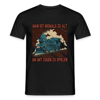 Zugfahrer Züge Bahnfahrer Bremser Beruf Lokomotive - Männer T-Shirt - Schwarz - Vorne - AI Model Male 178 light (178cm)