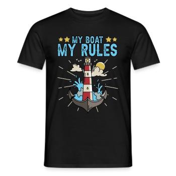 Captain Ship Boat Sailing Harbour Tour Profession - Men's T-Shirt - black - Front - AI Model Male 178 light (178cm)