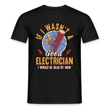 Électricien Electricité Artisans Métier Drôle - T-shirt homme - noir - Devant - AI Model Male 178 light (178cm)