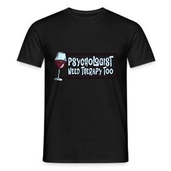 Psychologue Thérapeute Thérapie Psychologue Profession - T-shirt homme - noir - Devant - AI Model Male 178 light (178cm)