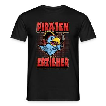 Erzieher Piraten Papagei Lustig Spruch Geschenk - Männer T-Shirt - Schwarz - Vorne - AI Model Male 178 light (178cm)