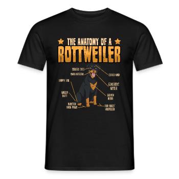 Cadeau d'anatomie pour amoureux des chiens Rottweiler - T-shirt homme - noir - Devant - AI Model Male 178 light (178cm)