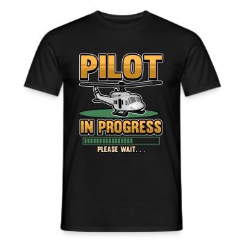 Funny helicopter helicopter pilot gift - Men's T-Shirt - black - Front - AI Model Male 178 light (178cm)