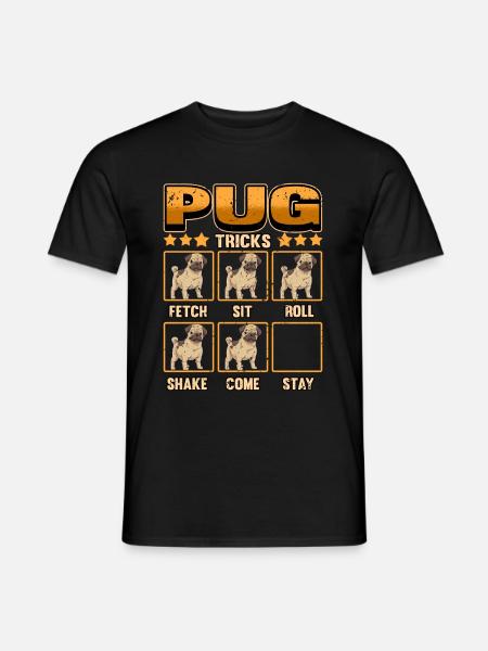 Dog Pug Dog Owner Funny Tricks Gift - Men's T-Shirt - black