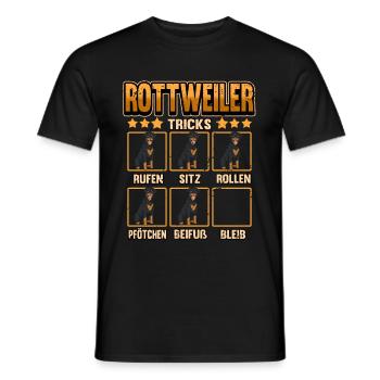 Hund Rottweiler Hundebesitzer Tricks Geschenk - Männer T-Shirt - Schwarz - Vorne - AI Model Male 178 light (178cm)