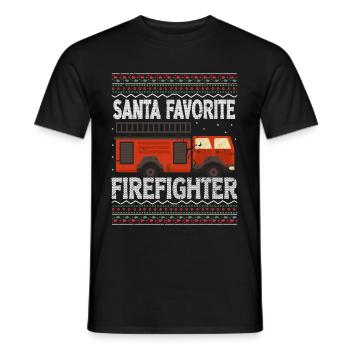Ugly Christmas Feuerwehr Weihnachtssprüche Lustig - Männer T-Shirt - Schwarz - Vorne - AI Model Male 178 light (178cm)