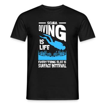 Plongée en apério vacances récif corallien plongeur - T-shirt homme - noir - Devant - AI Model Male 178 light (178cm)