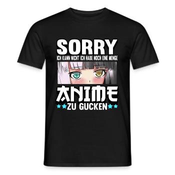 Anime Otaku Weeb Merch Figure Cosplay Manga Funny - Men's T-Shirt - black - Front - AI Model Male 178 light (178cm)
