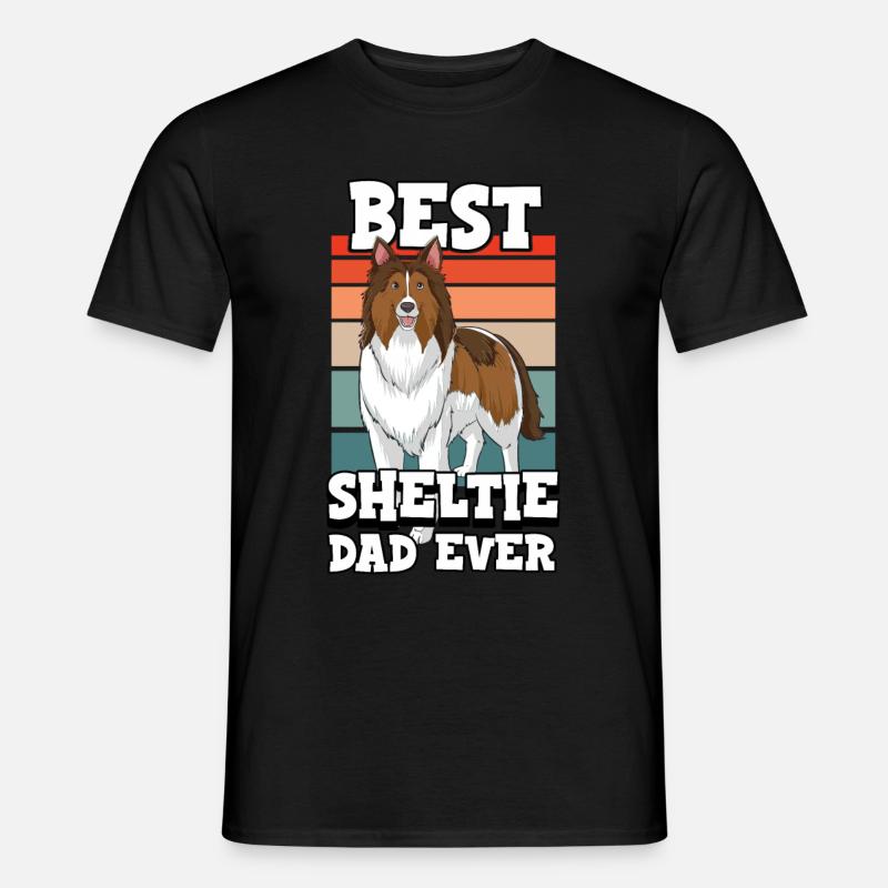 Best Sheltie Dad Ever Hund Welpe - Männer T-Shirt - Schwarz