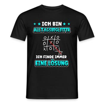 Ich bin Alltagsbegleiter ich finde immer eine - Männer T-Shirt - Schwarz - Vorne - AI Model Male 178 light (178cm)
