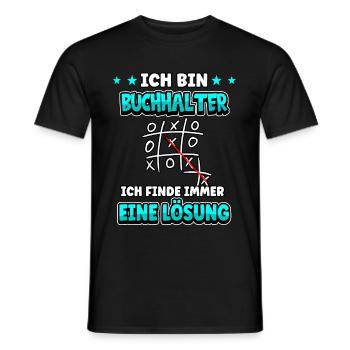 Ich bin Buchhalter ich finde immer eine Lösung - Männer T-Shirt - Schwarz - Vorne - AI Model Male 178 light (178cm)