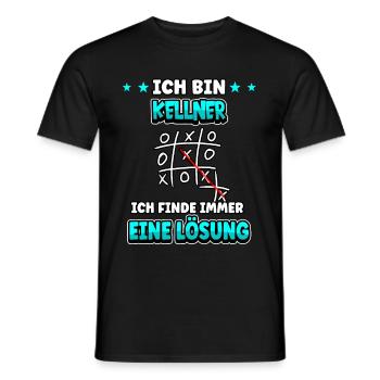 Ich bin Kellner ich finde immer eine Lösung - Männer T-Shirt - Schwarz - Vorne - AI Model Male 178 light (178cm)