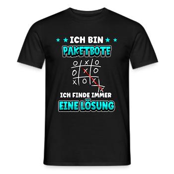 Ich bin Paketbote ich finde immer eine Lösung - Männer T-Shirt - Schwarz - Vorne - AI Model Male 178 light (178cm)