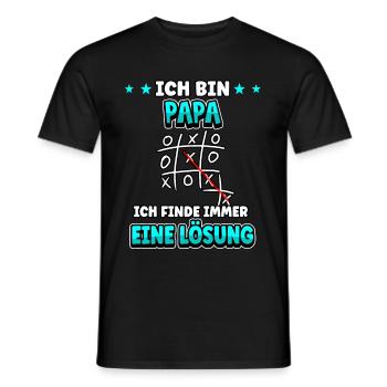 Ich bin Papa ich finde immer eine Lösung - Männer T-Shirt - Schwarz - Vorne - AI Model Male 178 light (178cm)