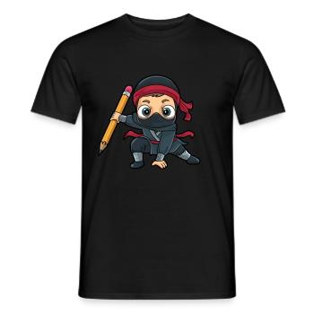 Scolarisation Scolarisation Ninja 1. Rentrée scolaire - T-shirt homme - noir - Devant - AI Model Male 178 light (178cm)