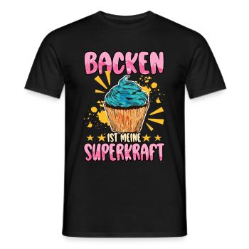 Bäcker Kuchen Backen ist meine Superkraft - Männer T-Shirt - Schwarz - Vorne - AI Model Male 178 light (178cm)
