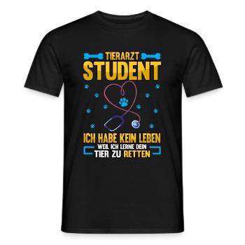 Tierarzt Student ich habe kein Leben Spruch - Männer T-Shirt - Schwarz - Vorne - AI Model Male 178 light (178cm)