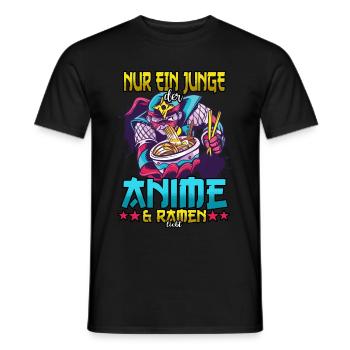 Nur ein Junge der Anime & Ramen liebt - Männer T-Shirt - Schwarz - Vorne - AI Model Male 178 light (178cm)