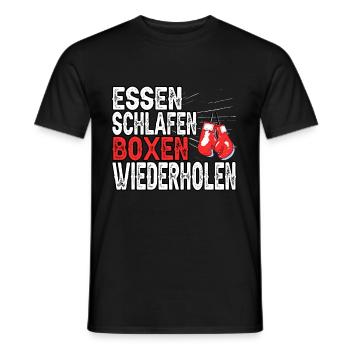 Boxer Kampfsport Boxhandschuhe Sport Fitness - Männer T-Shirt - Schwarz - Vorne - AI Model Male 178 light (178cm)