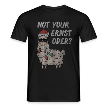 Lama Alpaka Denglisch Not your Ernst - Männer T-Shirt - Schwarz - Vorne - AI Model Male 178 light (178cm)