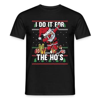 Xmas I Do It For The Ho's Santa Claus Ugly - Männer T-Shirt - Schwarz - Vorne - AI Model Male 178 light (178cm)