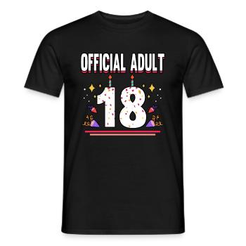 Funny Official Adult 18 Birthday Birth Month Party - Männer T-Shirt - Schwarz - Vorne - AI Model Male 178 light (178cm)