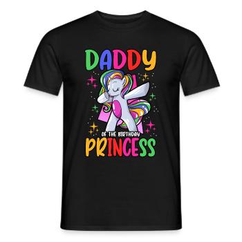 Unicorn Daddy Of The Birthday Princess Celebration - Männer T-Shirt - Schwarz - Vorne - AI Model Male 178 light (178cm)