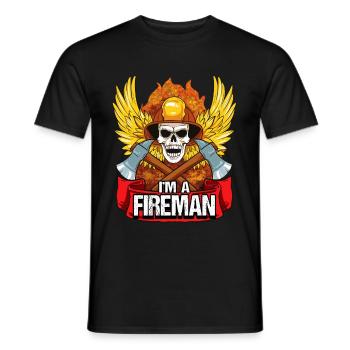 Pompier je suis un pompier feu professionnel - T-shirt homme - noir - Devant - AI Model Male 178 light (178cm)