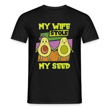Pregnant My Wife Stole My Gender Reveal Baby - Männer T-Shirt - Schwarz - Vorne - AI Model Male 178 light (178cm)