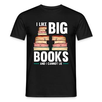 Funny I Like Big Books And I Cannot Lie Reading - Men's T-Shirt - black - Front - AI Model Male 178 light (178cm)