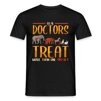 Les vrais médecins vétérinaires traitent plus d’un - T-shirt homme - noir - Devant - AI Model Male 178 light (178cm)