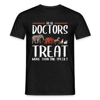 Les vrais médecins vétérinaires traitent plus d’un - T-shirt homme - noir - Devant - AI Model Male 178 light (178cm)
