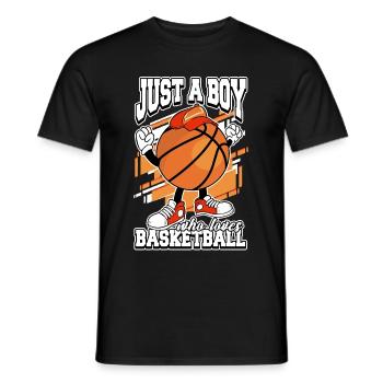Joueur juste un garçon qui aime l’équipe sportive de basket-ball - T-shirt homme - noir - Devant - AI Model Male 178 light (178cm)