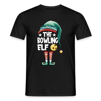 Christmas The Bowling Elf Costume Bowlers Bowling - Men's T-Shirt - black - Front - AI Model Male 178 light (178cm)