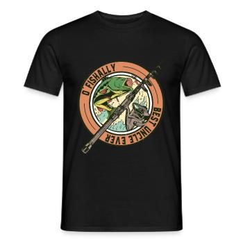 Vintage O'fishally Best Uncle Ever Funny Fishing - Männer T-Shirt - Schwarz - Vorne - AI Model Male 178 light (178cm)