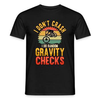 Funny I Don't Crash I Do Random Gravity Checks BMX - Männer T-Shirt - Schwarz - Vorne - AI Model Male 178 light (178cm)