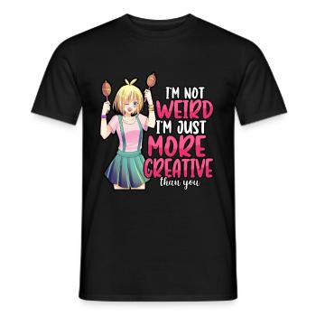 Anime I'm Not Weird I'm Just More Creative Otaku - Men's T-Shirt - black - Front - AI Model Male 178 light (178cm)