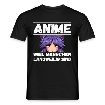 Anime weil Menschen Otaku Weeb Anime - Männer T-Shirt - Schwarz - Vorne - AI Model Male 178 light (178cm)