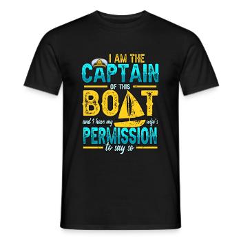 I Am The Captain Of This Boat Funny Boating - Men's T-Shirt - black - Front - AI Model Male 178 light (178cm)
