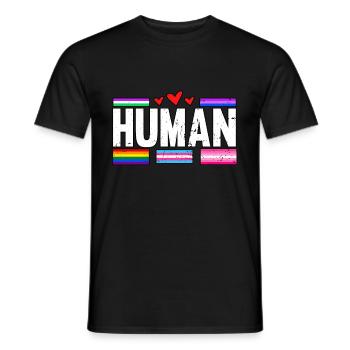 Human LGBT Pride Month Bisexual - Men's T-Shirt - black - Front - AI Model Male 178 light (178cm)