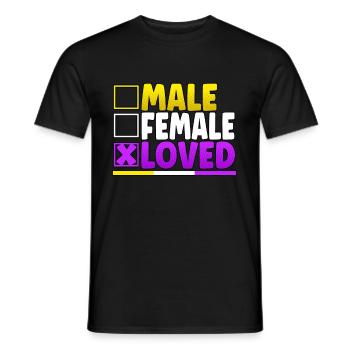 Male Female Loved LGBT Pride Month - Men's T-Shirt - black - Front - AI Model Male 178 light (178cm)