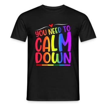 You Need To Calm Down LGBT Pride Month - Männer T-Shirt - Schwarz - Vorne - AI Model Male 178 light (178cm)