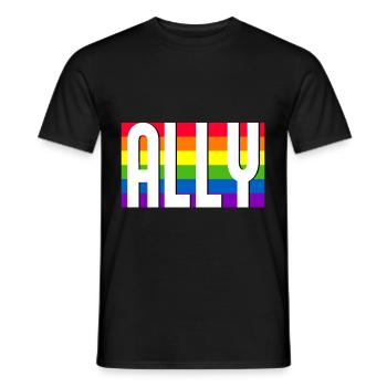 Ally LGBT Pride Month Gay Bi Trans - Men's T-Shirt - black - Front - AI Model Male 178 light (178cm)