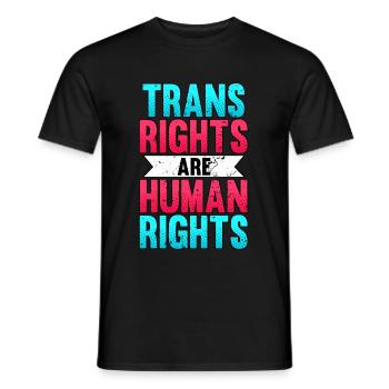 Trans Rights Are Human Rights LGBT Pride Month - Men's T-Shirt - black - Front - AI Model Male 178 light (178cm)