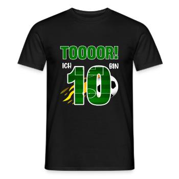Tooor! Ich bin 10 Jahre Fußball Fußballer 10. - Männer T-Shirt - Schwarz - Vorne - AI Model Male 178 light (178cm)