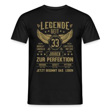 Legende seit 33 Jahren 33. Geburtstag - Männer T-Shirt - Schwarz - Vorne - AI Model Male 178 light (178cm)