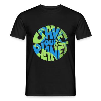 Save Our Planet Earth Day Conservation Anniversary - Männer T-Shirt - Schwarz - Vorne - AI Model Male 178 light (178cm)
