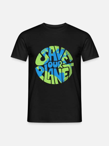 Save Our Planet Earth Day Conservation Anniversary - Männer T-Shirt - Schwarz